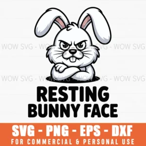 Resting Bunny Face Svg – Funny Easter Bunny Cut File For Cricut & Silhouette