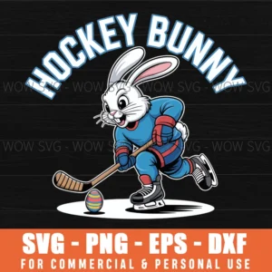 Hockey Bunny Svg – Funny Easter Bunny Hockey Cut File For Diy Projects