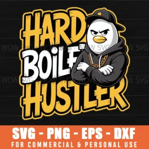 Hard Boiled Hustler Egg Svg – Tough Streetwear Easter Cut File