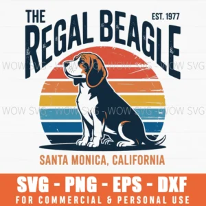 Vintage The Regal Beagle Est 1977 Santa Monica California Svg Png