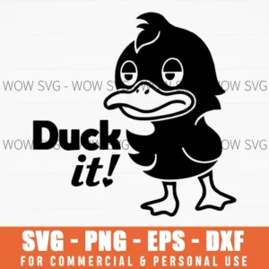 Duck It Sarcastic Tired Duckling Svg Png Funny Animal Meme Clipart For Apparel And Stickers