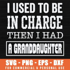 I Used To Be In Charge Then I Had A Granddaughter Svg Png Sarcastic Grandma Gift Shirt File