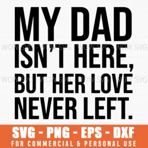My Mom Isn'T Here But Her Love Never Left Memorial Svg Png