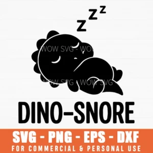 Zzz Dino-snore Sleeping Dinosaur Cartoon Character Vector Svg Png Illustration