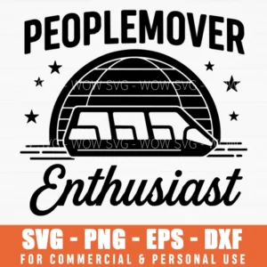 Peoplemover Enthusiast Retro Transit Theme Park Souvenir Svg Png Vintage Minimalist Transit Art