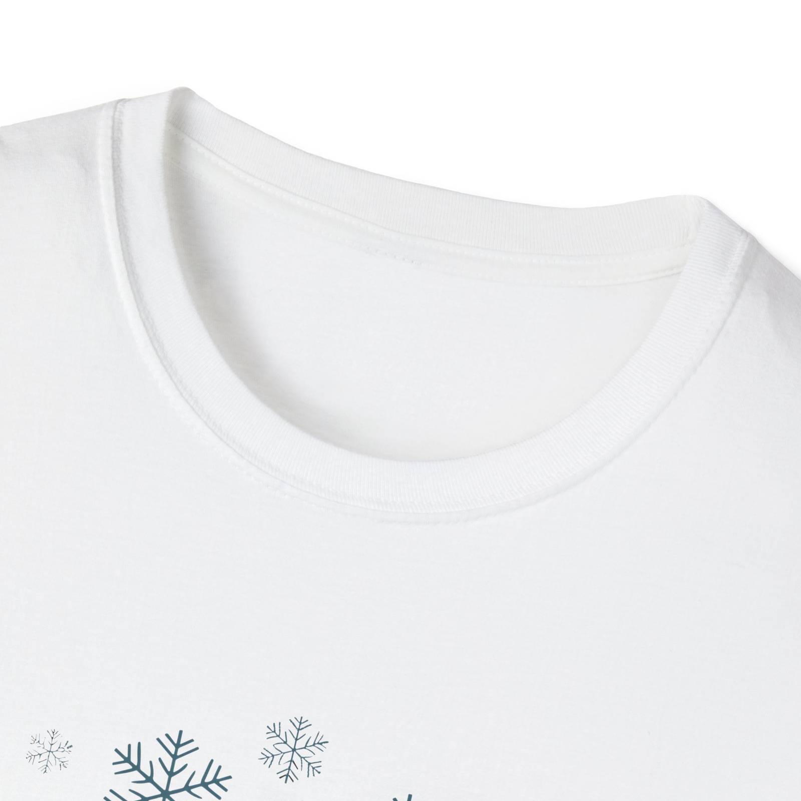 I Smell Snow T-Shirt – Script and Snowflakes Winter Tee - Image 4