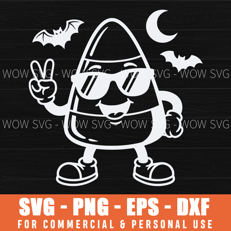 Cool Candy Corn SVG – Retro Halloween Mascot Design – mockup 2