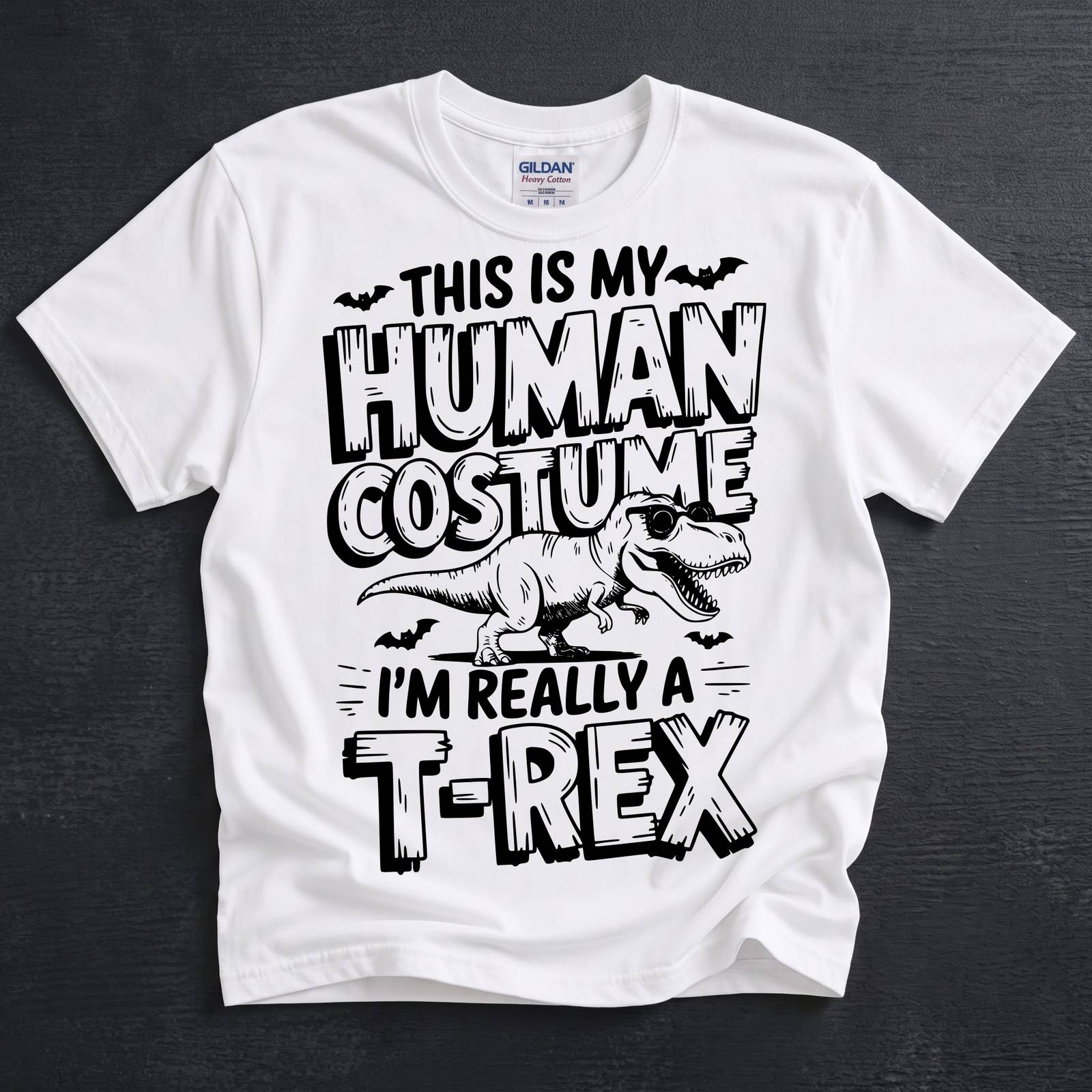 Human costume I'm really a T-Rex grunge text on a t-shirt