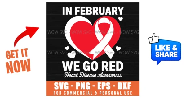 February Go Red Heart Disease Awareness Month Png