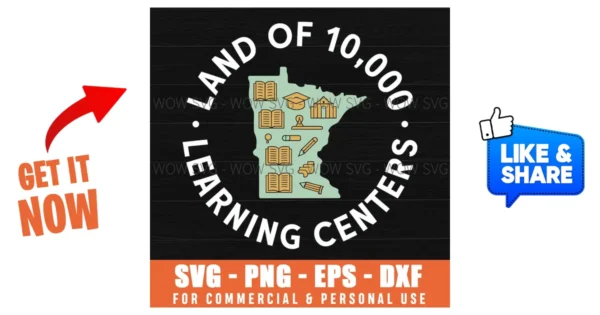 Land Of 10,000 Learing Centers Quality Learning Funny State Svg Png ...