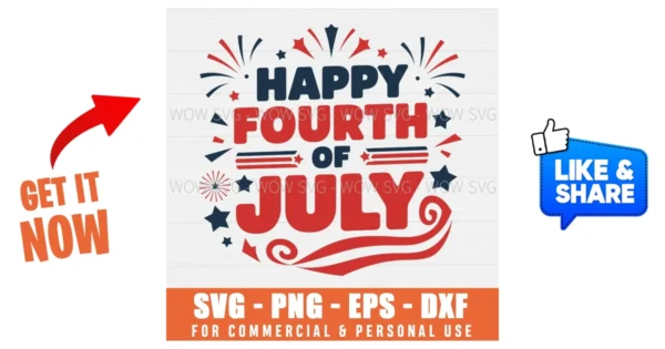Happy 4Th Of July Us Flag American Independence Svg - Wow SVG