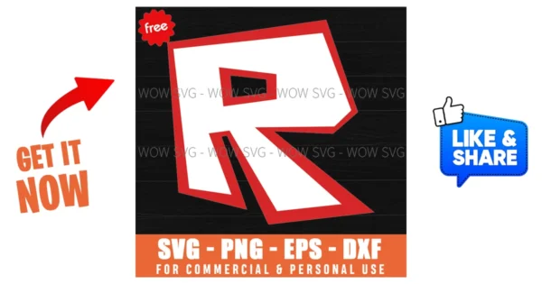 Free Stylized Roblox Letter R Svg - Wow SVG